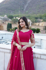 Precious Sequins Embroidered Work Pink Color Lehenga Choli