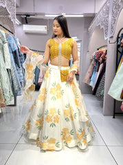 Captivating Digital Print Yellow Color Lehenga Choli