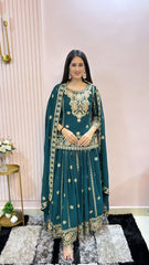 Pretty Green Color Sequence Work Lehenga Suit