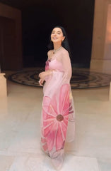 GorgeousFlowers Design Pink Color Saree