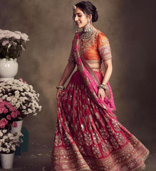 Demanding Sequence Work Pink Color lehenga choli