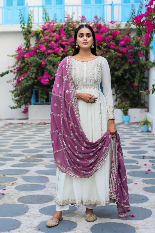 Outstanding Sequence Work Pink  Color Gown