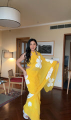 Fabulous Yellow Color Ready To Wear Printed Saree