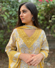 Exclusive Printed Yellow Color Palazzo Suit