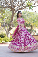 Captivating Sequins Work Pink Color Lehenga Choli