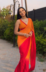 Beautiful Melty Color Ready To Wear Saree