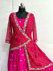 Opulent Embroidery Work Pink Color Gown