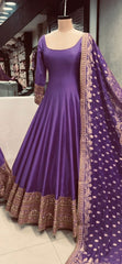 Marvelous Sequence Work Purple Color Gown