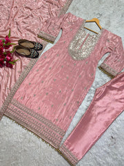 Alluring Sequence Work Pink Color Salwar Suit