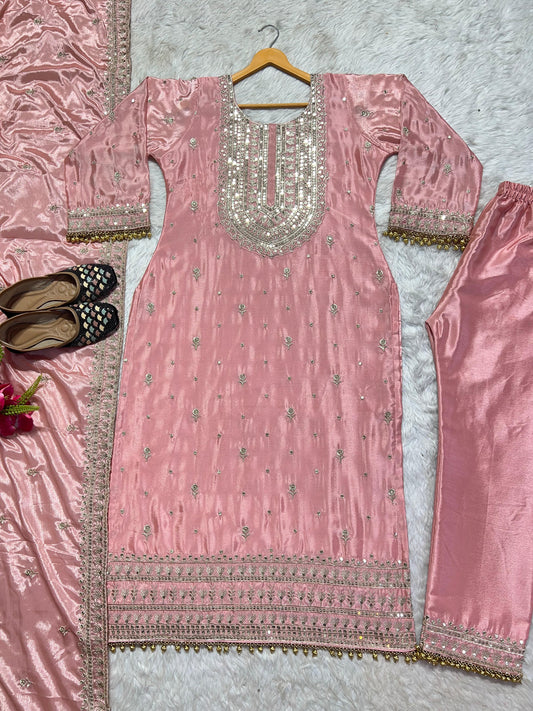 Alluring Sequence Work Pink Color Salwar Suit