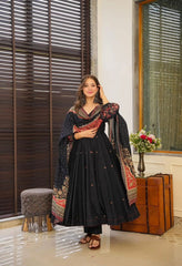 Stunning Embroidery Work Black Color Anarkali Suit