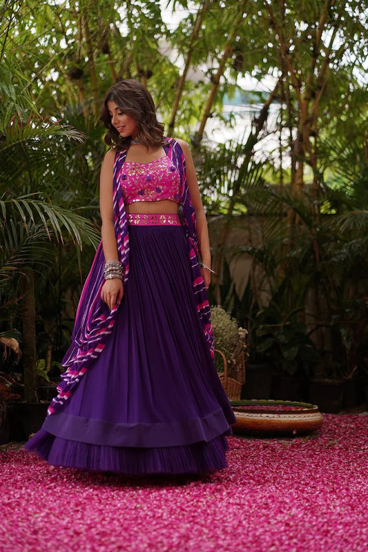 Marvelous Georgette Blue Color Lehenga Choli