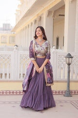 Fantastic Georgette Sequence Lavander Color Lehenga Choli