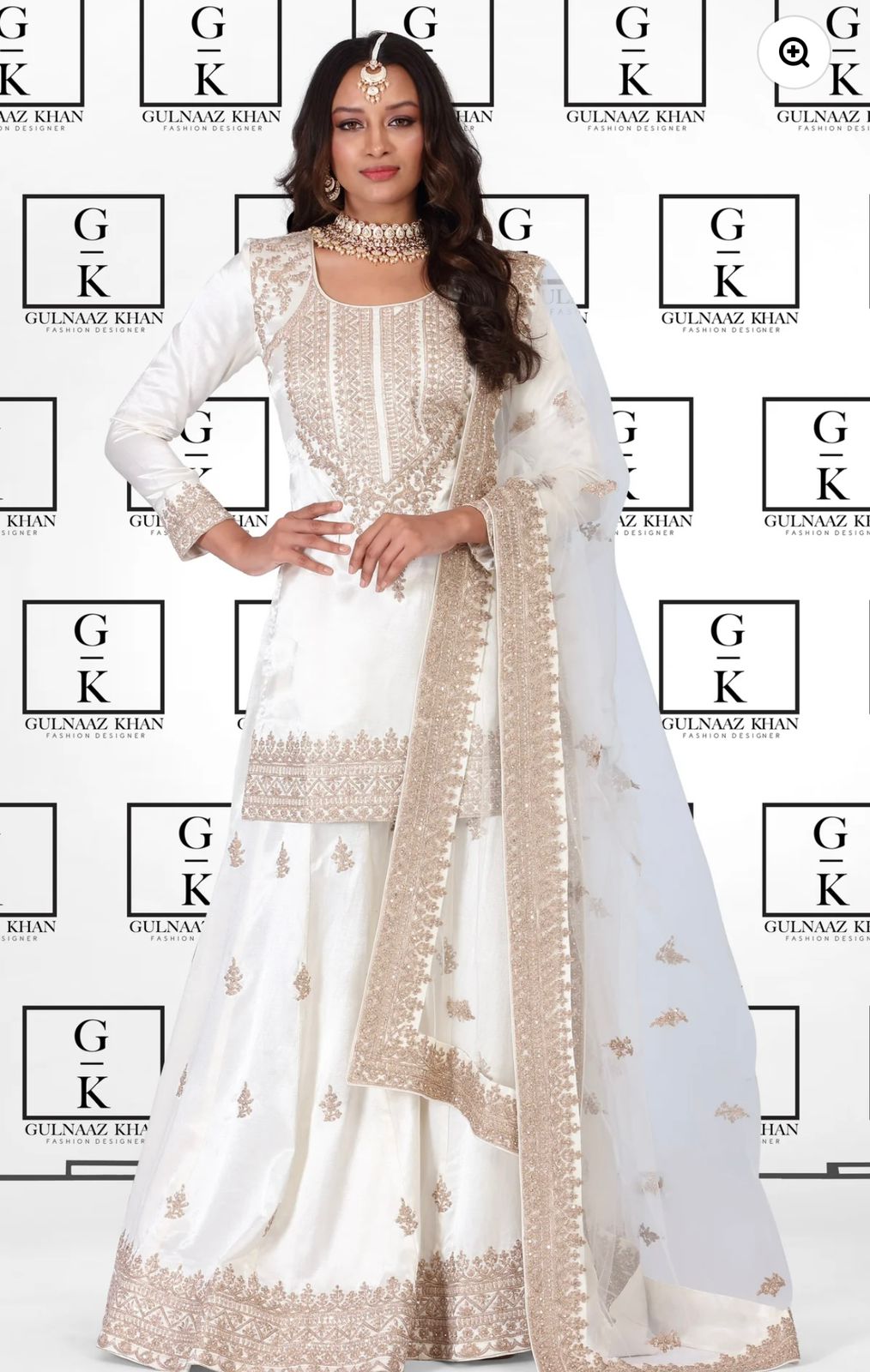 Charming Sequence Work White Color Sharara Suit