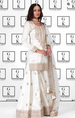 Charming Sequence Work White Color Sharara Suit