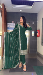 Precious Georgette Sequences Work Green Color Salwar Suit