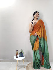 1-MIN READY TO WEAR KACCHI KAIRI IMPORTED SILK SAREE WITH BLOUSE