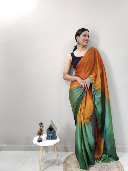 1-MIN READY TO WEAR KACCHI KAIRI IMPORTED SILK SAREE WITH BLOUSE