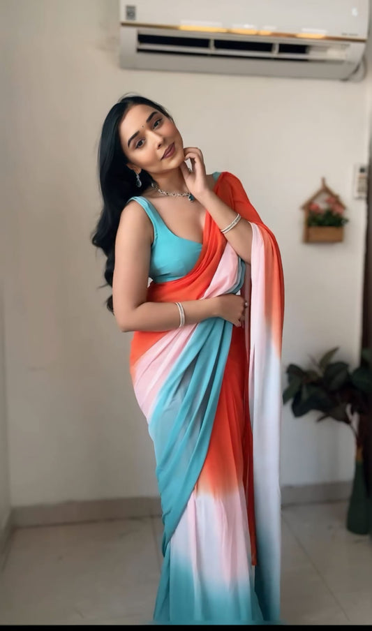 Stunning Inspired Ready To Wear Multi Color Saree