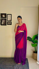 Luxuriant Blouse With Multi Color Shade Saree