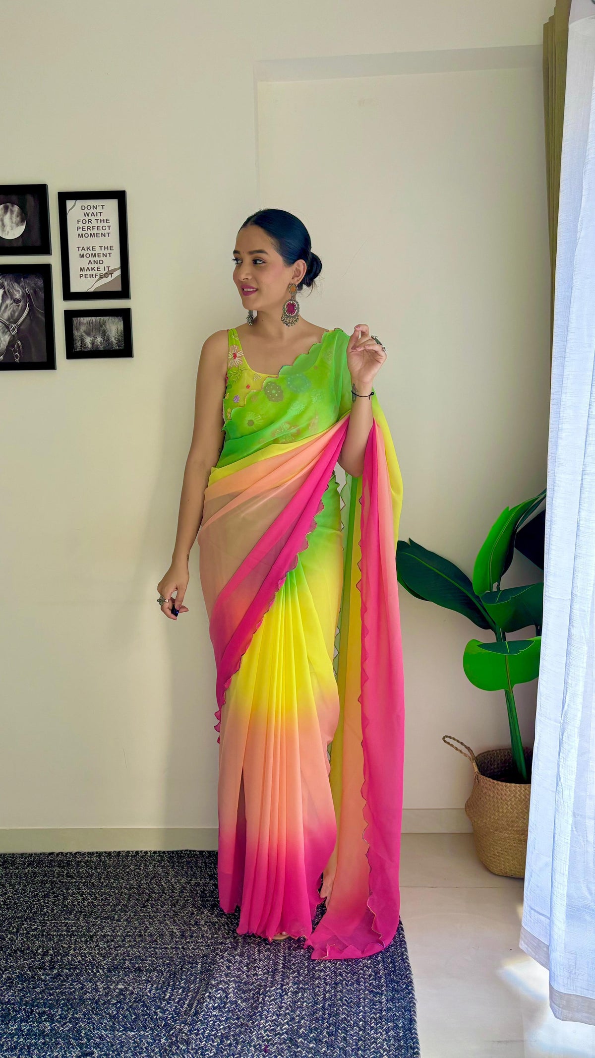 Luxuriant Blouse With Parrot Multi Color Shade Saree