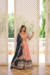 Traditional Wear Sequence Work Peach Lehenga Choli