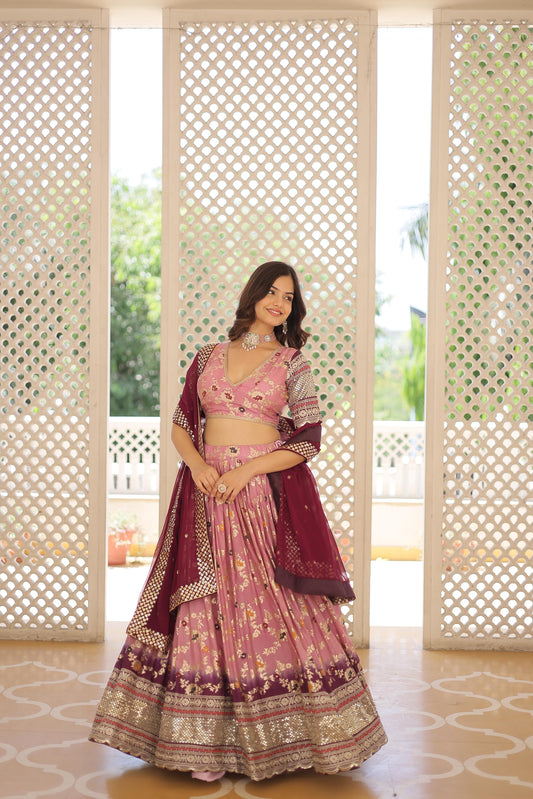 Traditional Wear Sequence Work Pink Lehenga Choli