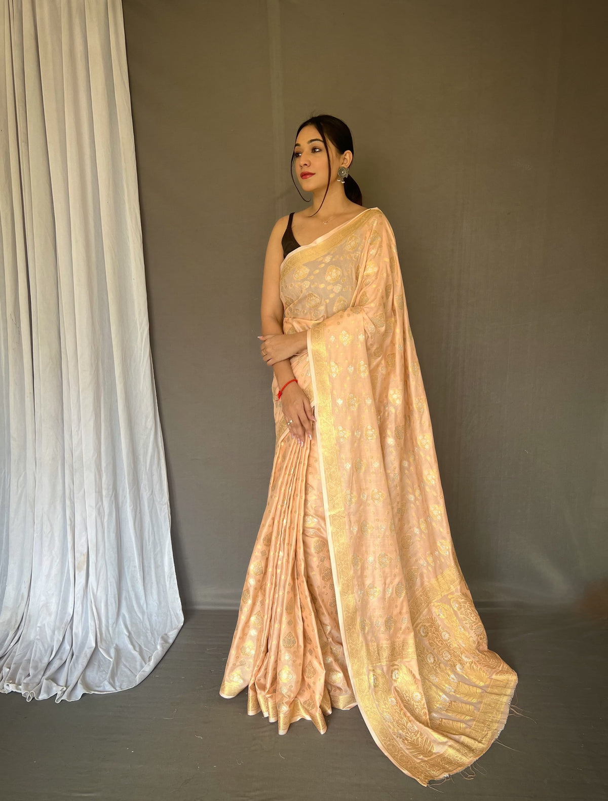 Flattering Beige Color Soft Silk Saree