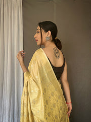 Flattering Yellow Color Soft Silk Saree