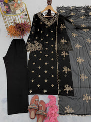 Preferable 5 mm Sequence Work Black Color Salwar Suit