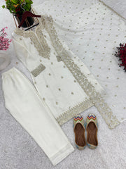 White Color Sequence Work Awesome Salwar Suit