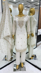 White Color Sequence Work Awesome Salwar Suit