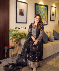 Glimmering Black Color Sequence Work Long Anarkali Gown