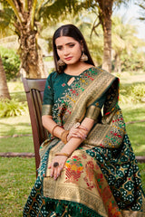 Preferable Gharchola Bandhej Green Color Silk Saree