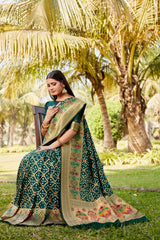 Preferable Gharchola Bandhej Green Color Silk Saree