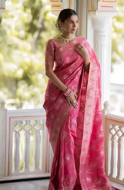 Wedding Wear Banarasi Silk Pink Color Saree