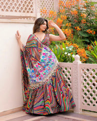 Presenting Digital Printed Multi Color Lehenga Choli