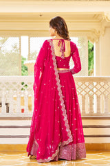 Classic Georgette Pink Color Sequence Work Lehenga Choli