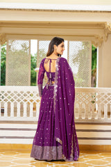 Classic Georgette Purple Color Sequence Work Lehenga Choli