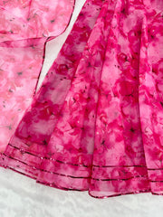 Peaceful Pink Color Organza Digital Printed Lehenga Choli