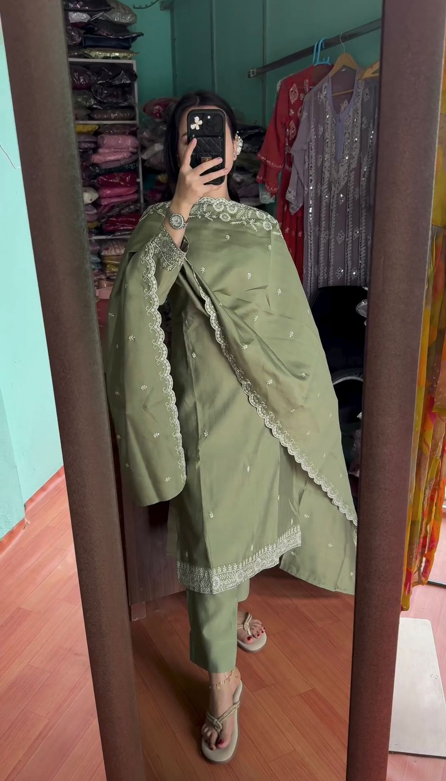 Green Color Sequence Work Awesome Salwar Suit