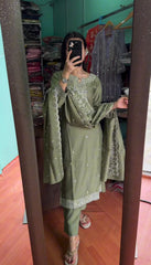 Green Color Sequence Work Awesome Salwar Suit