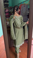 Green Color Sequence Work Awesome Salwar Suit