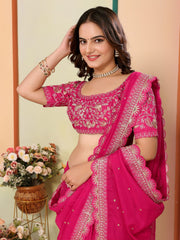 Gorgeous Taby Silk Pink Color Designer Saree