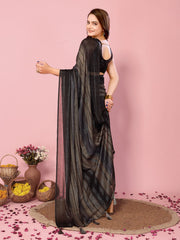 Beautiful Rangoli Silk Multi With Black Ready To Wear Saree