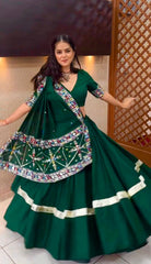 Green Color Embroidered Work Attractive Silk Lehenga choli