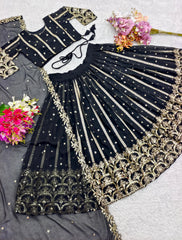 Festive Wear Black Color Heavy Work Lehenga Choli