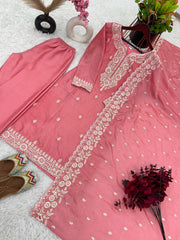 Peach Color Sequence Work Awesome Salwar Suit