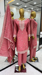 Peach Color Sequence Work Awesome Salwar Suit