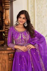 Alluring Sequence Work Purple Color Lehenga Choli